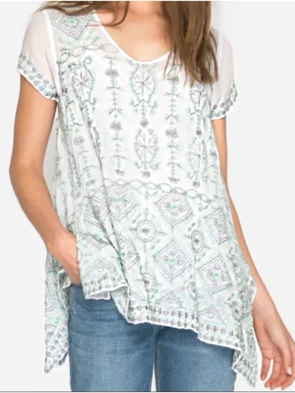 Johnny Was Kyuss Embroidered Blouse